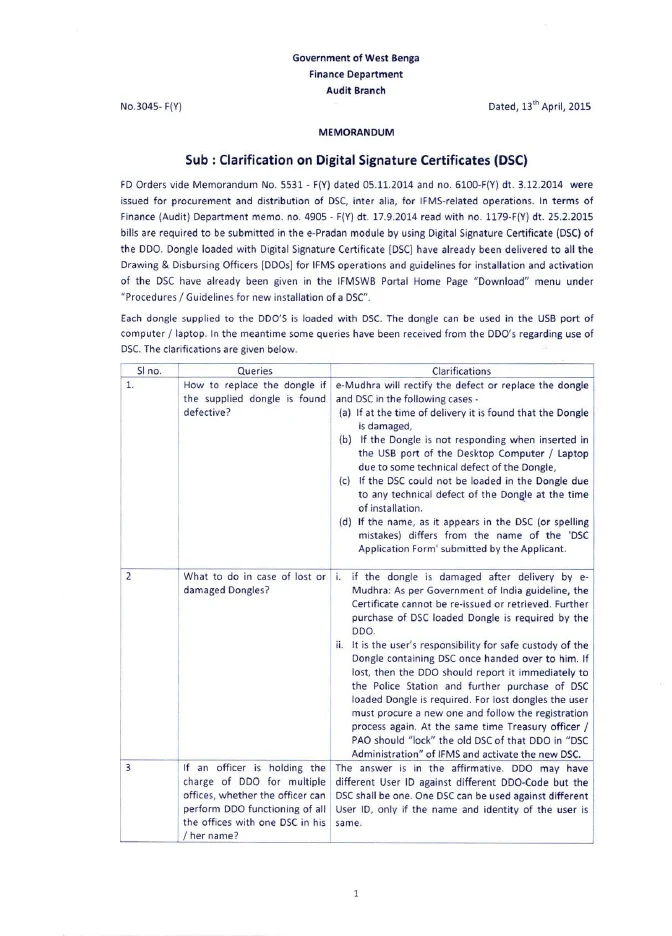 Clarification on Digital Signature Certificates (DSC) – PDF