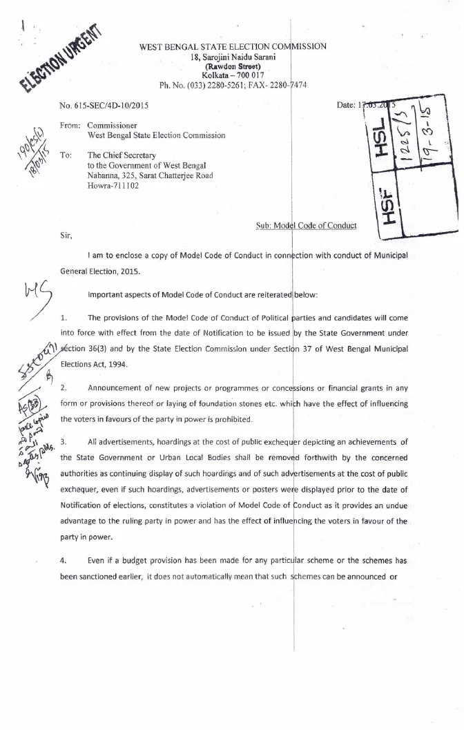 Municipal General Election, 2015 – Model Code of Conduct – PDF