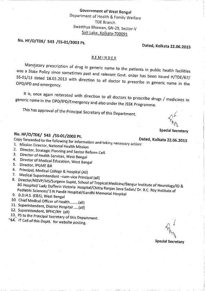 Mandatory Prescription of Drugs in Generic Name – Reminder – PDF