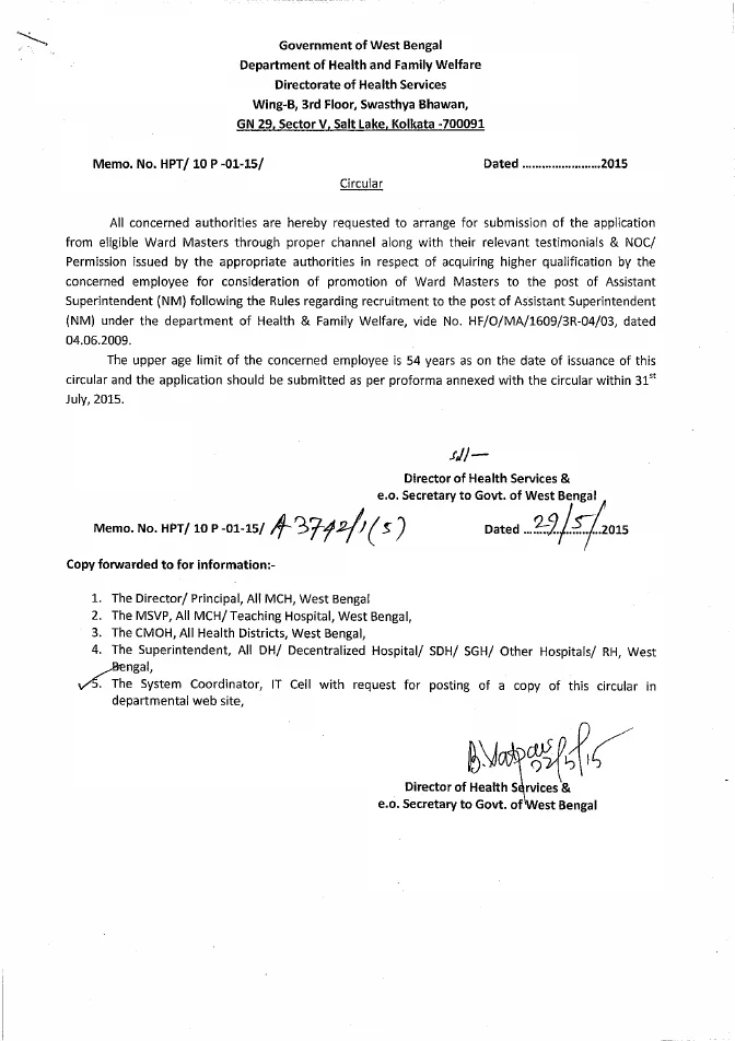 Promotion of Ward Master to Assistant Superintendent (NM) – PDF