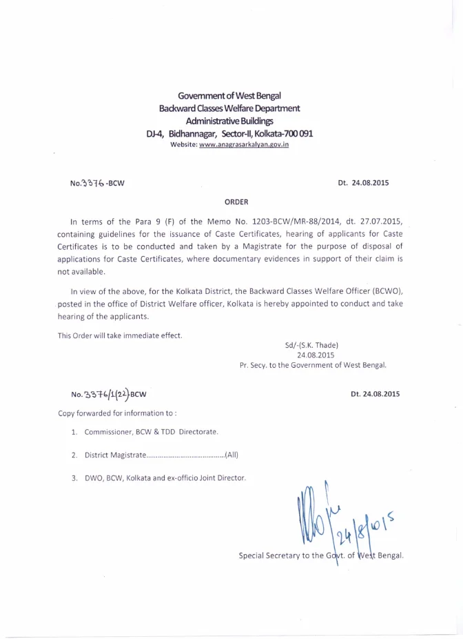 Updated Guidelines for Issuance of SC/ ST Certificates – PDF