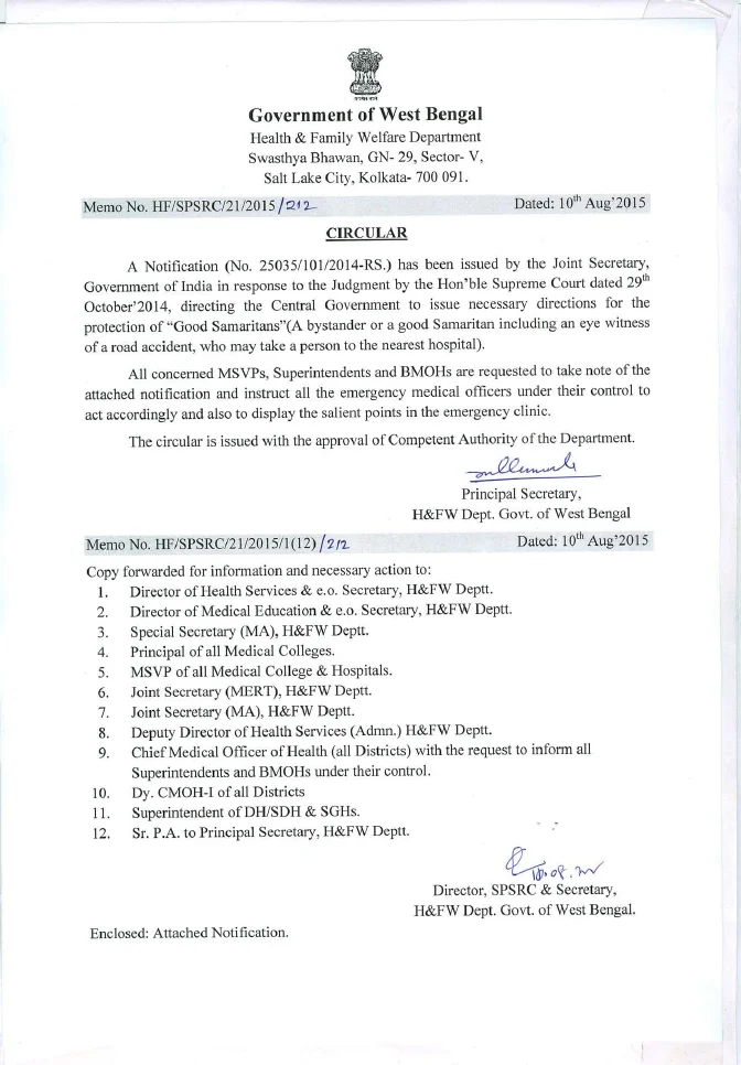 Supreme Court directed to Protect Bystander or Good Samaritan – PDF