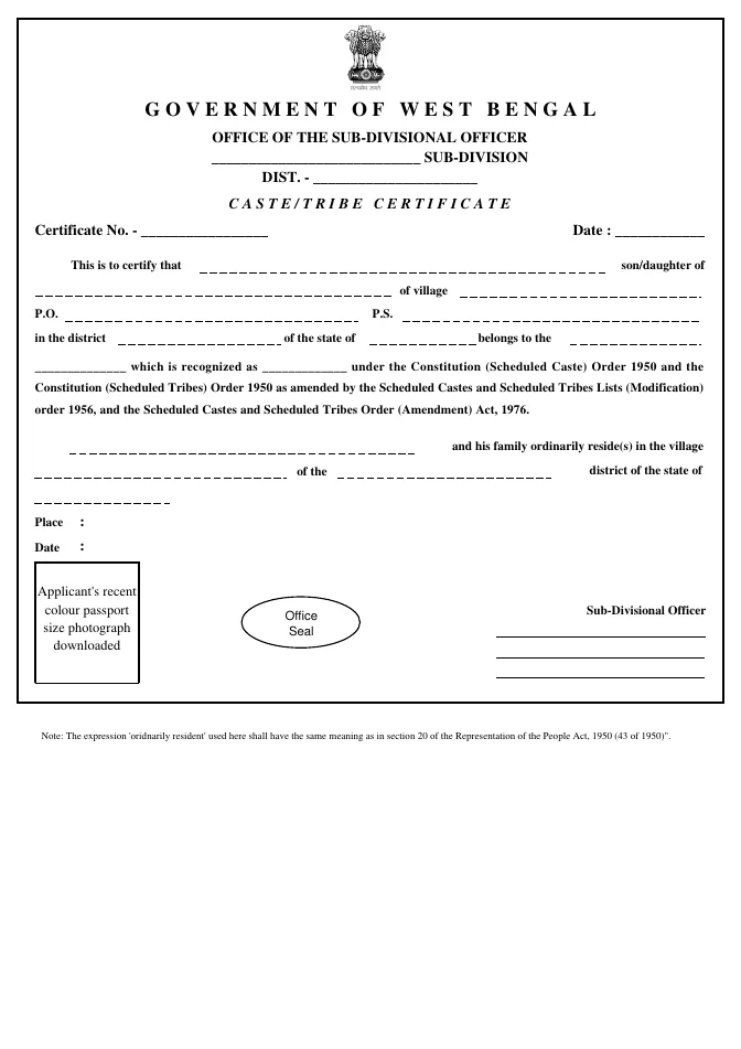 Updated Guidelines for Issuance of SC/ ST Certificates – PDF