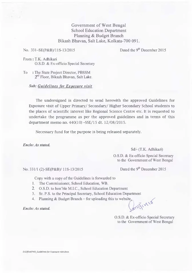 Guidelines for Exposure Visit to Places of Scientific Interest – PDF