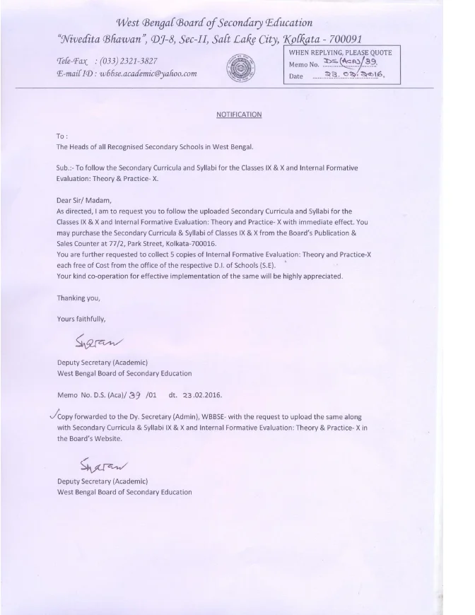 Secondary Curricula and Syllabi for Classes IX and X, 2016 – PDF