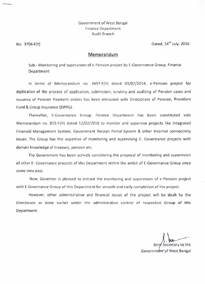 Monitoring and Supervision of e-Pension Project – PDF