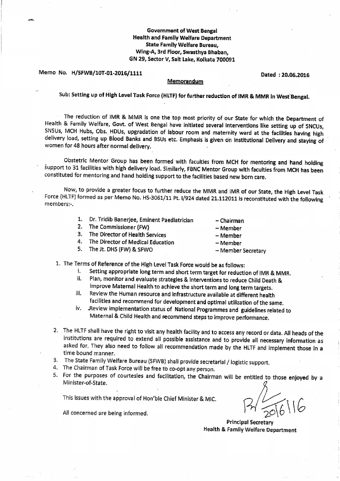 High Level Task Force to Reduce IMR and MMR – PDF
