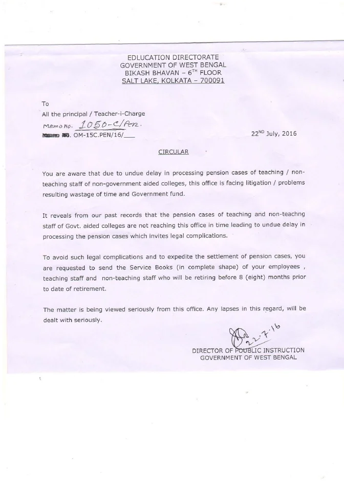 Send Service Book before 8 Months of Retirement – PDF