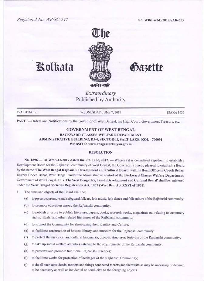 West Bengal Rajbanshi Development and Cultural Board – PDF