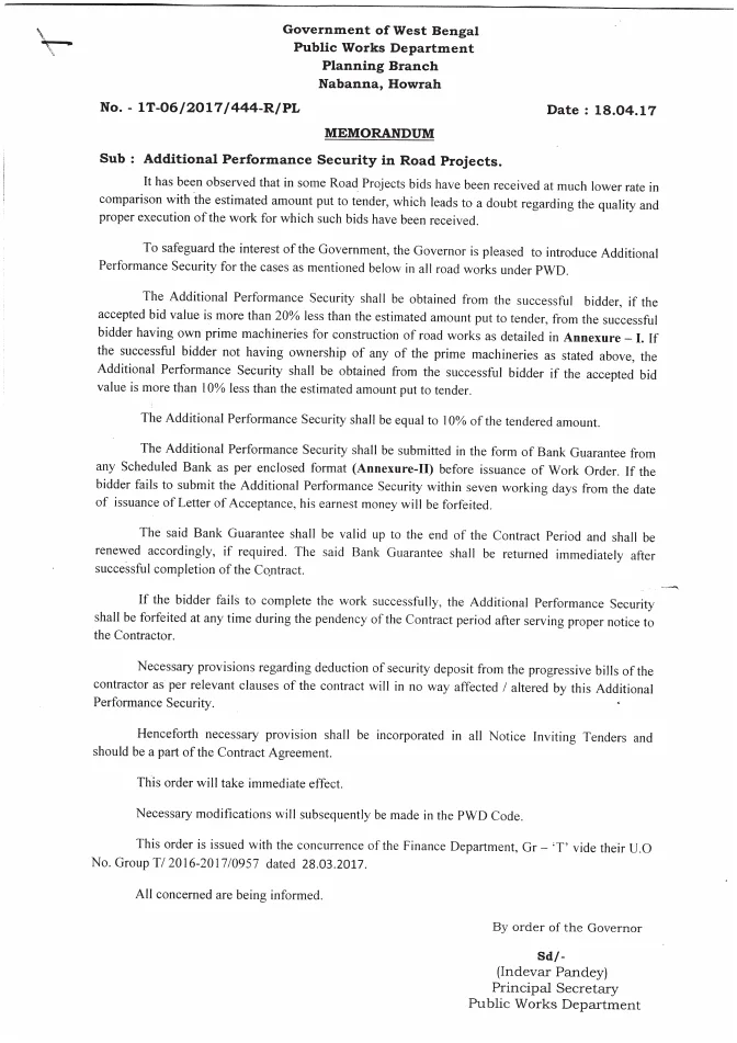 Additional Performance Security in Road Projects – PDF