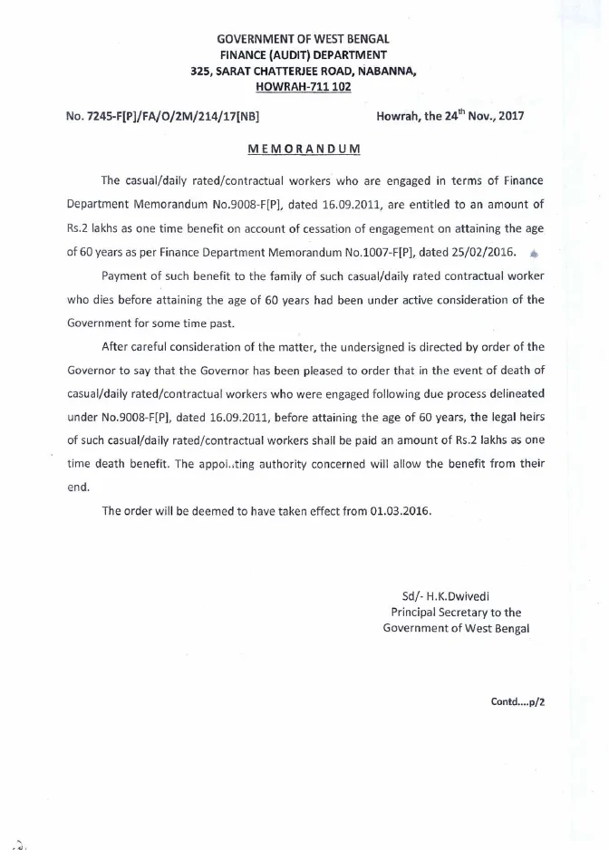 Death Benefit for Casual/ Daily Rated/ Contractual Workers – PDF