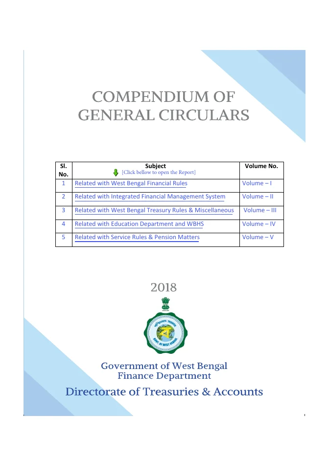 Compendium of General Circulars (Finance), 2018 – PDF