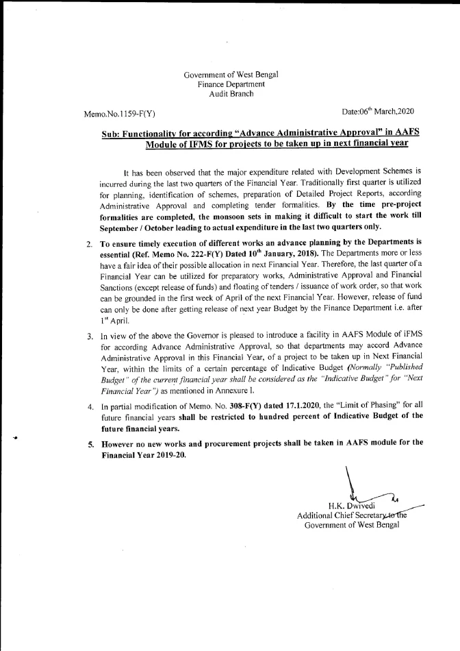 Functionality for according “Advance Administrative Approval” – PDF