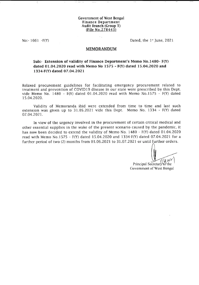 Emergency Procurement related to COVID19 Operation – PDF