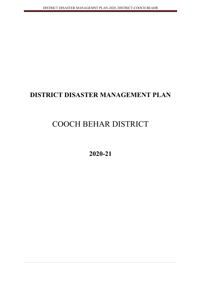 District Disaster Management Plan in West Bengal – PDF