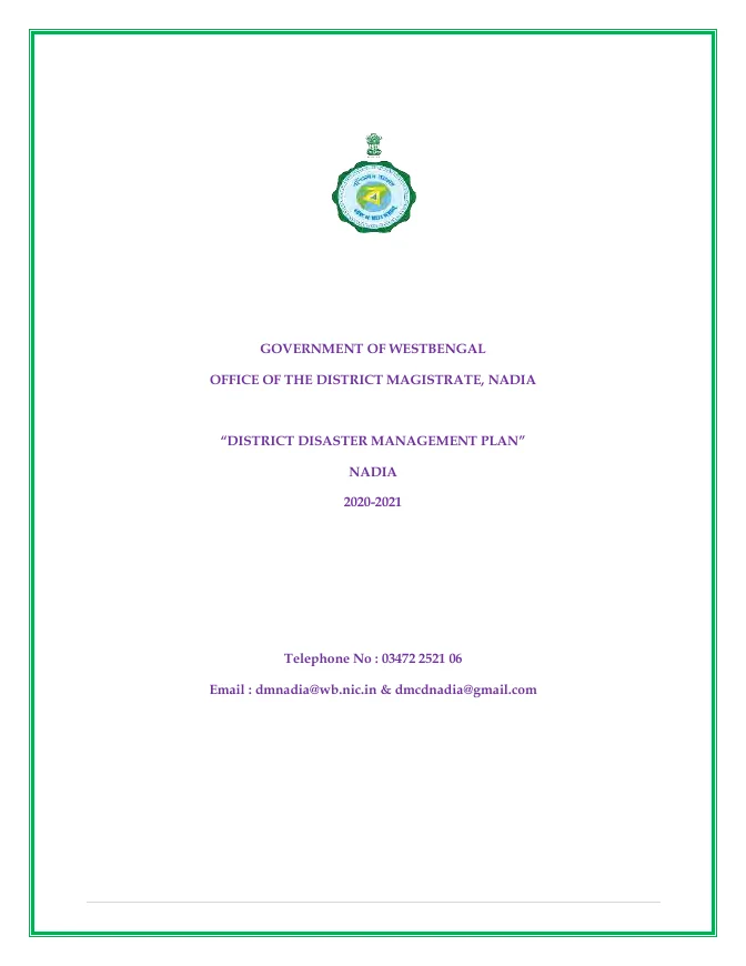 District Disaster Management Plan in West Bengal – PDF