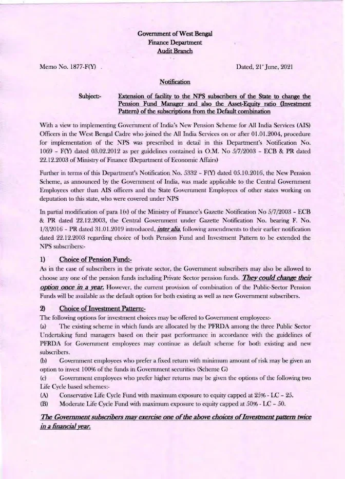 Facility of Changing Pension Fund Manager/ Asset-Equity Ratio – PDF