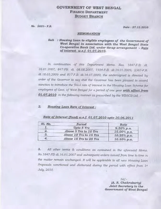 Housing Loan Scheme at WB State Co-op. Bank Ltd – PDF