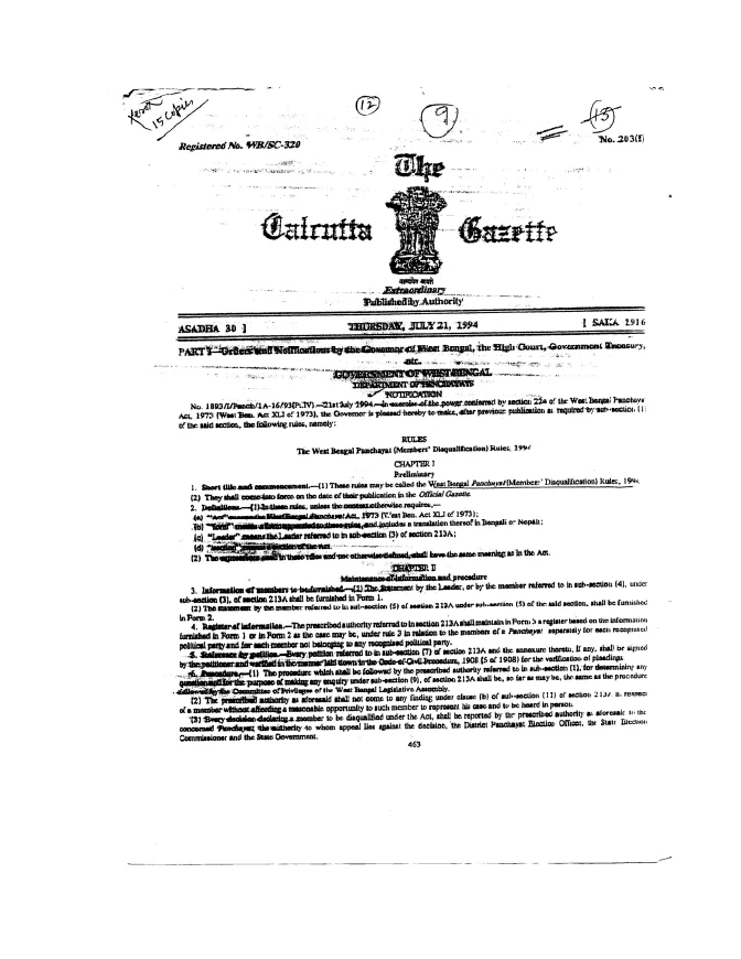 Panchayats and Rural Development, Government of West Bengal – PDF