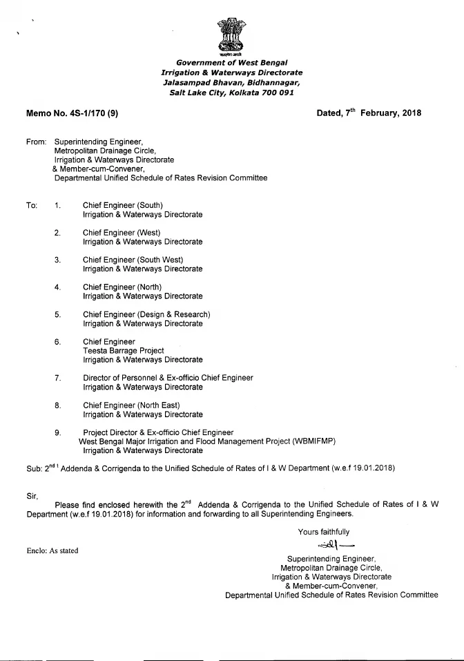 Unified Schedule of Rates of Irrigation and Waterways Department – PDF