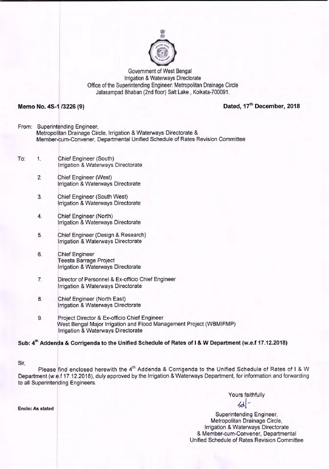 Unified Schedule of Rates of Irrigation and Waterways Department – PDF