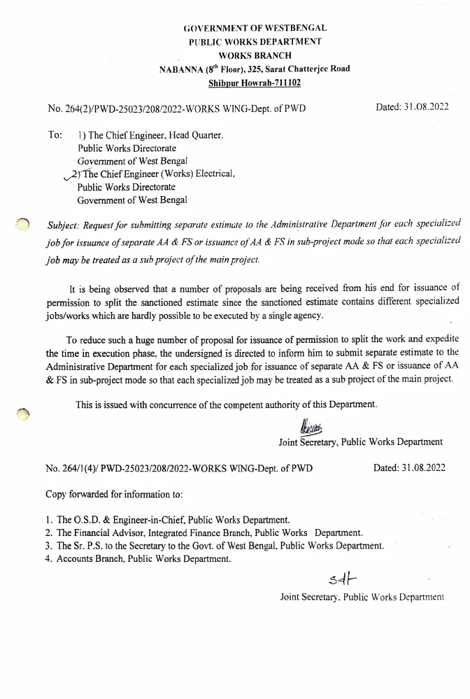 Separate Estimate for Each Specialized Job for Issuance of AA & FS – PDF