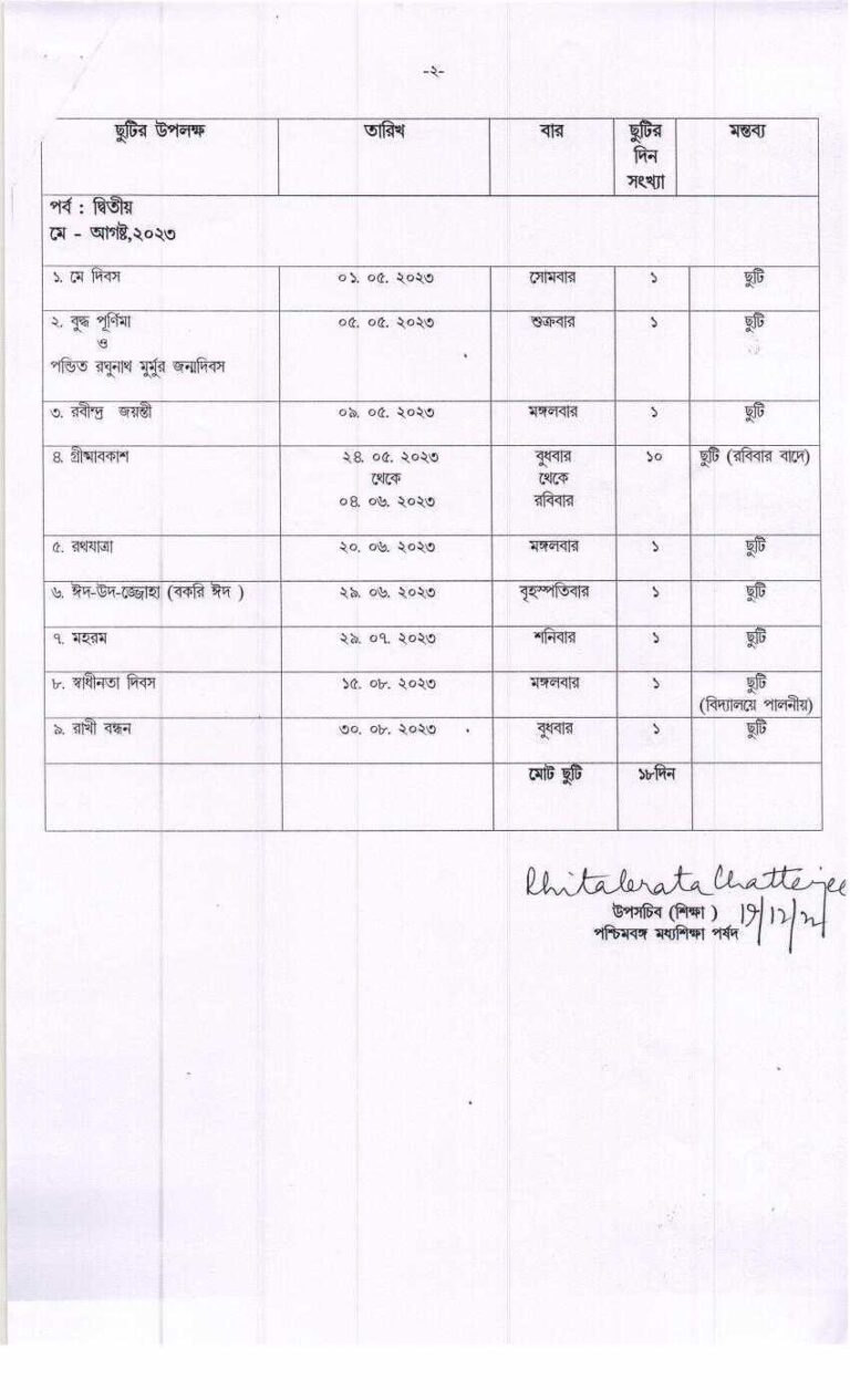 model-holiday-list-by-wbbse-for-academic-session-2023-wbxpress