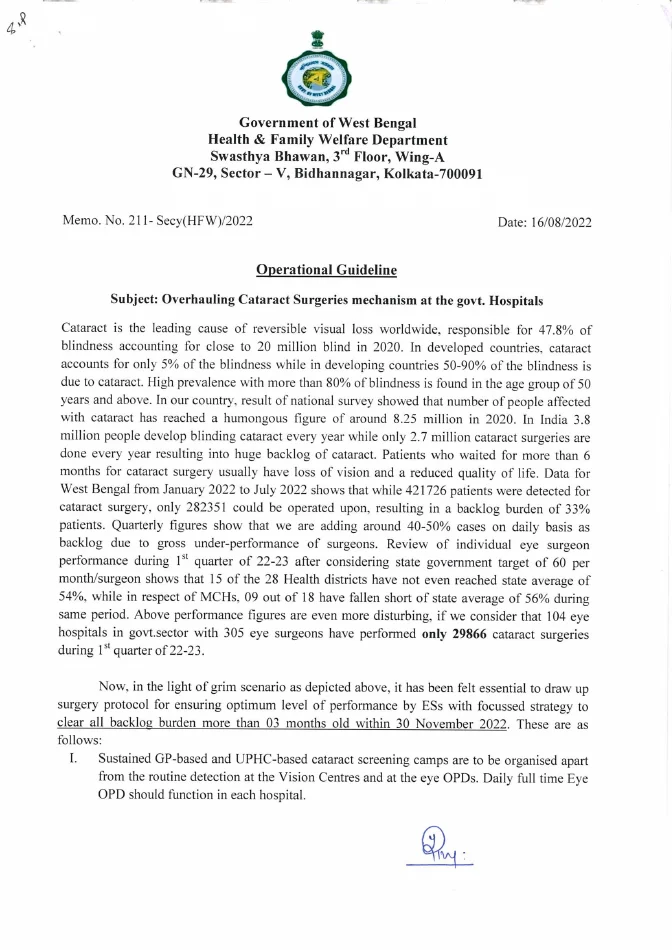 Overhauling Cataract Surgeries Mechanism at Government Hospitals – PDF
