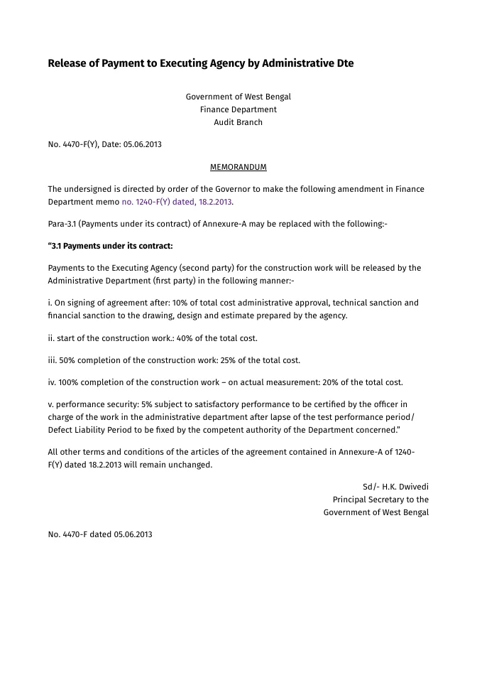 Release of Payment to Executing Agency by Administrative Dte – PDF