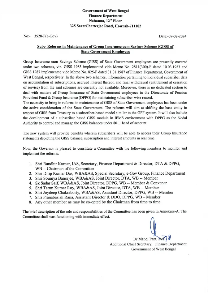 Reforms in Maintenance of Group Insurance cum Savings Scheme – PDF