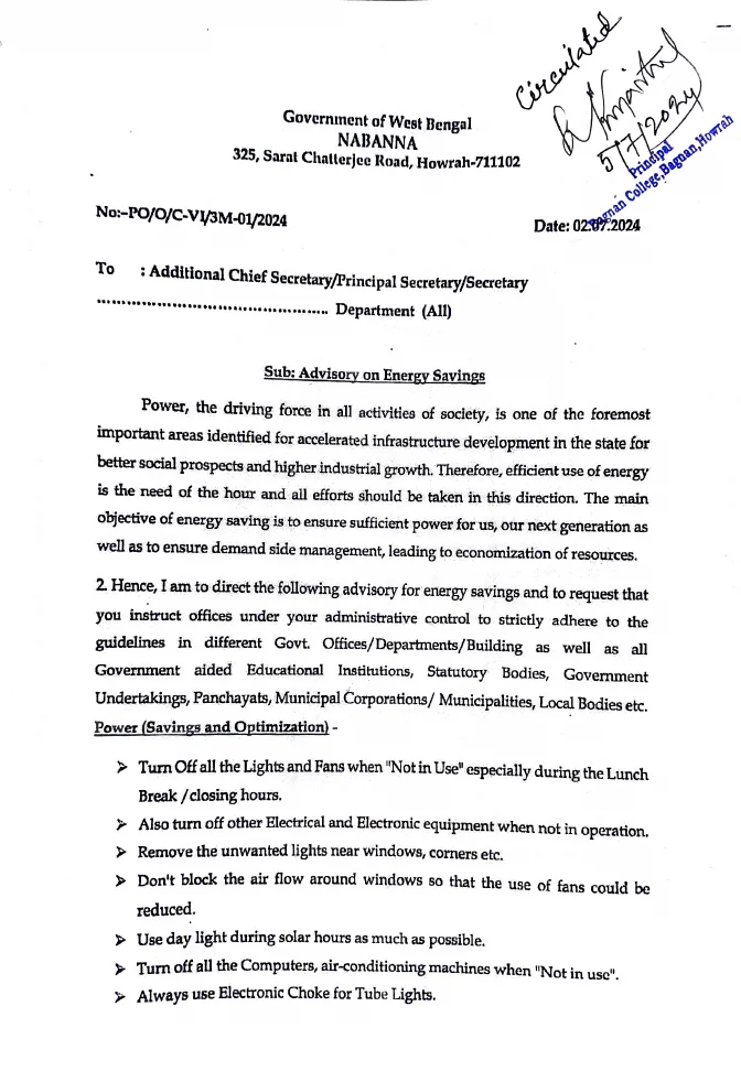 Advisory for Energy Savings in Government Buildings/ Offices – PDF