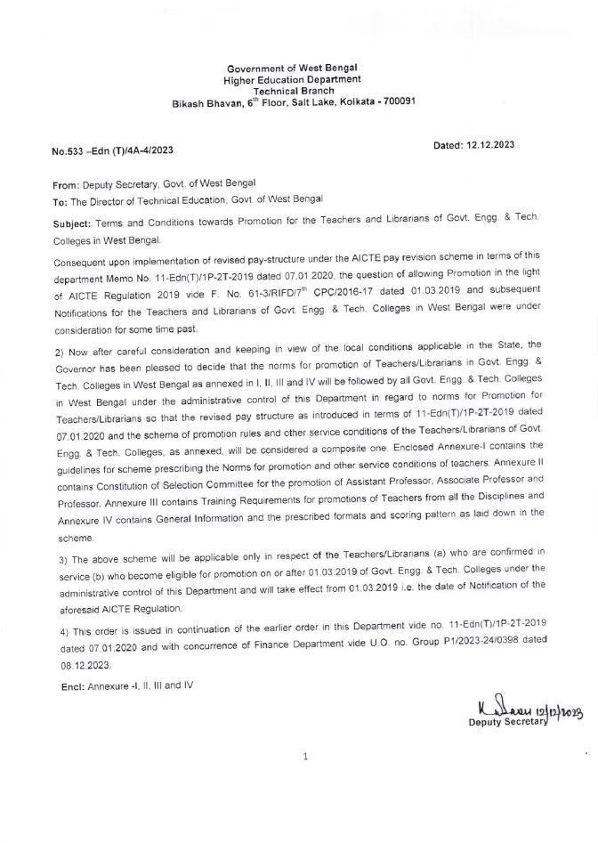 Promotion of Teachers and Librarians of Govt Engg. & Tech Colleges – PDF