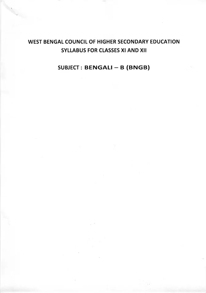 Syllabus and Subject Combination offered by WBCHSE – PDF