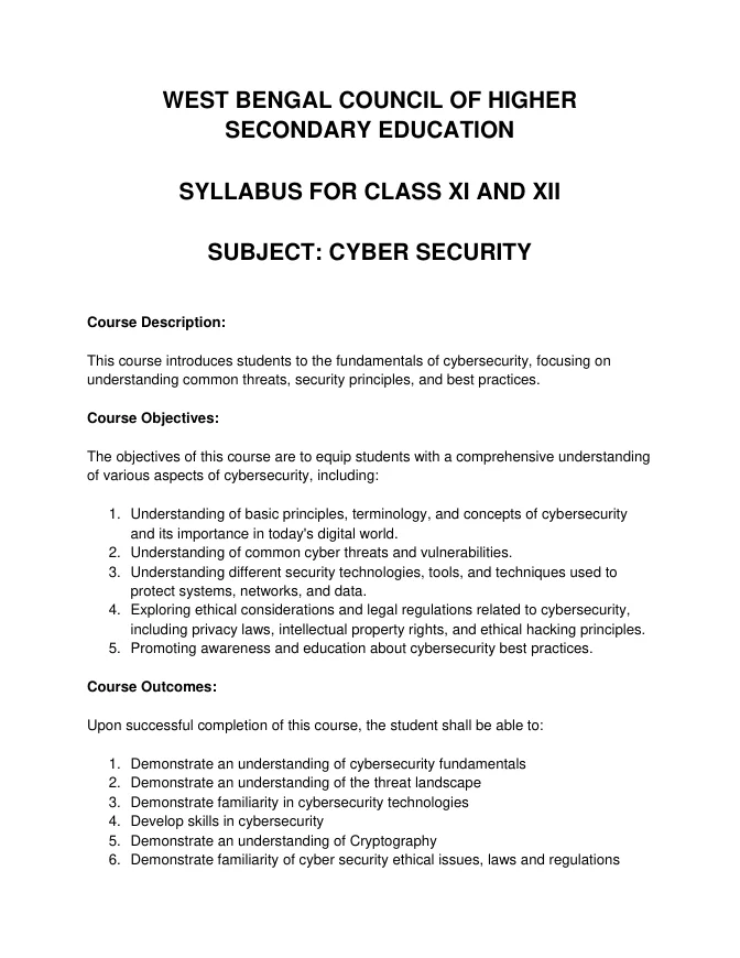 Syllabus and Subject Combination offered by WBCHSE – PDF