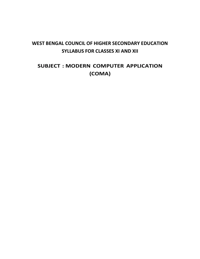Syllabus and Subject Combination offered by WBCHSE – PDF