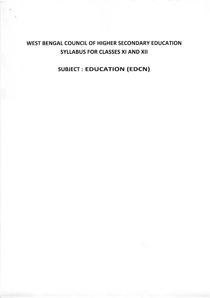 Syllabus and Subject Combination offered by WBCHSE – PDF