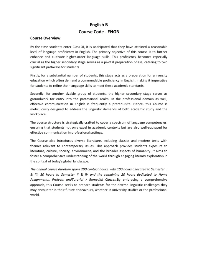 Syllabus and Subject Combination offered by WBCHSE – PDF