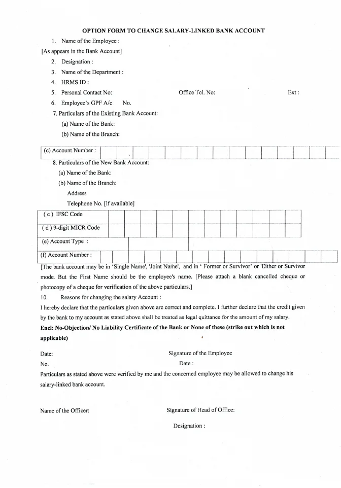 Changing Salary-linked Bank Account of Government Employees – PDF