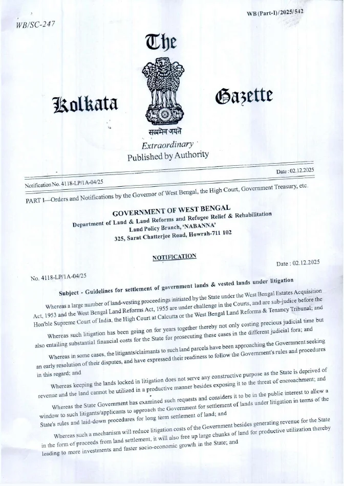 Guidelines for Settlement of Government/ Vested Lands under Litigation – PDF