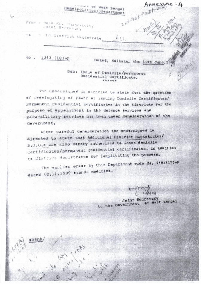 Competent Authority for Issuance of Permanent Residence Certificate – PDF