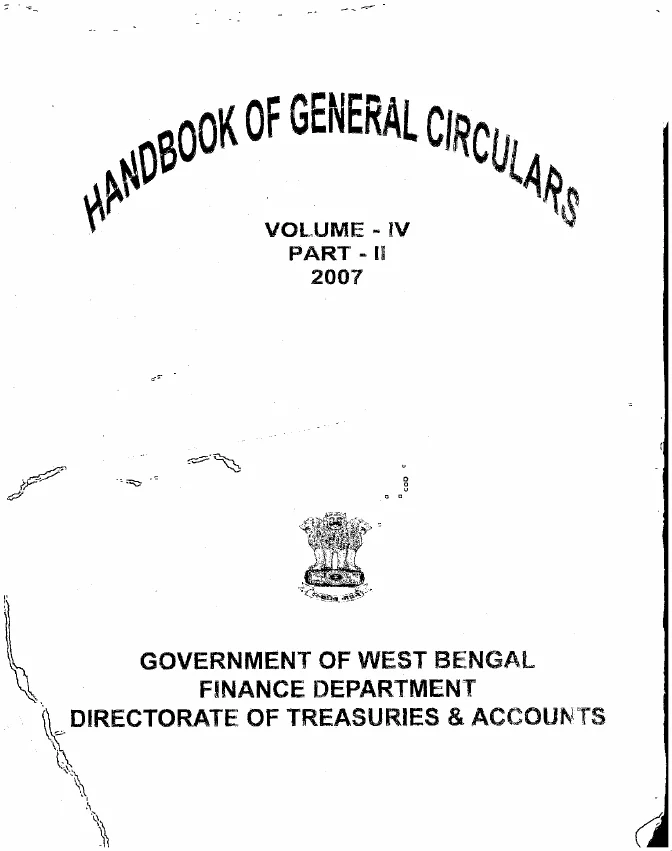 Handbook of General Circulars (Finance), 2007 (Part – II) – PDF